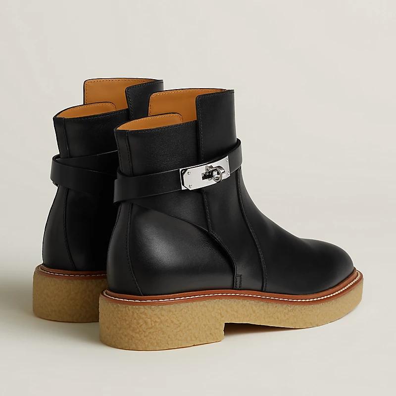 Giày Hermes History Ankle Boot Nữ Đen